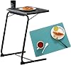 Rubypin Multifunction TV Tray & 1 Silicon Antiskid Placemat- Folding TV Tray on Bed & Sofa, Cup Holder, Comfortable Table with 6 Height & 3 Tilt Angle Adjustments, Extra Silicon Placemat Easy to Clean