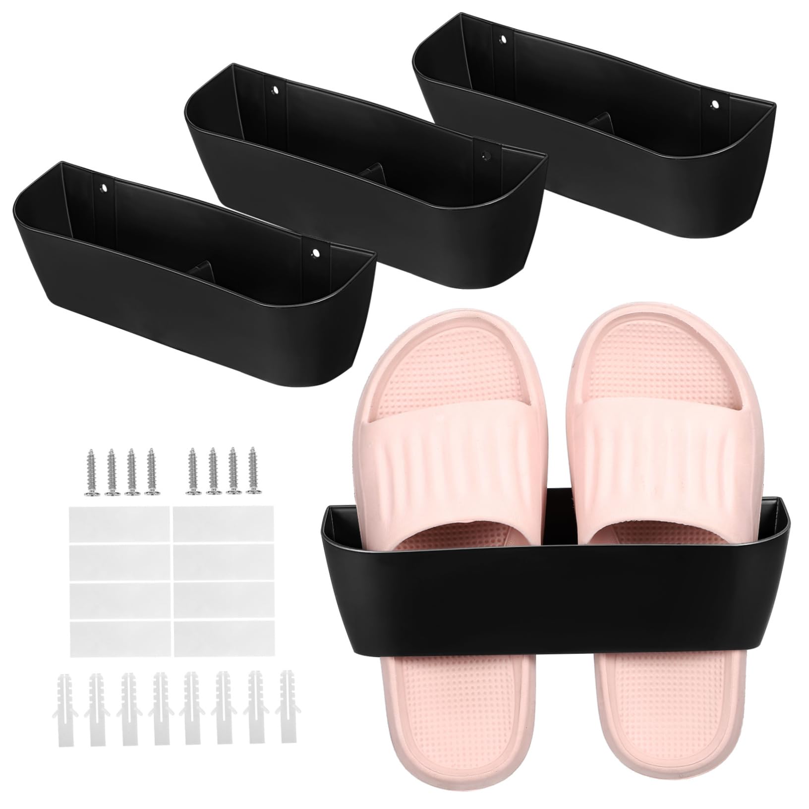 Alipis 4pcs Wall Mounted Organizer for Entryway Hallway Minimalist Shoe Holder for Boots Sandals Slippers User Friendly Installation Efficient Space Saver