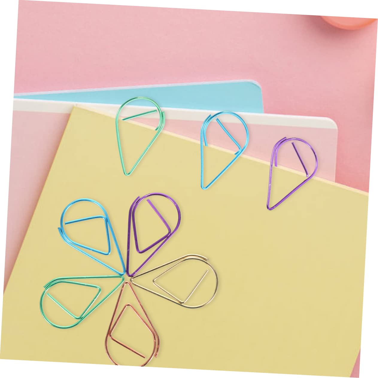 Gadpiparty 3 Set Graffette Metalliche Coloratper Documenti Design E Carino Per Ufficio E Scuola Pratiche E Resistenti 100 Pezzi * 3