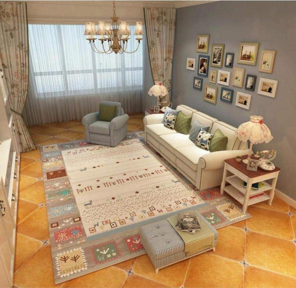 Tapis de sol rectangle vintage facile à nettoyer pour en finir avec les taches