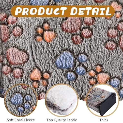 4-Pack-Ultra-Soft-Dog-Cat-Bed-Mat-with-Cute-Prints-Reversible-Fleece-Dog-Crate-Kennel-Pad-Cozy-Washable-Thickened-Hamster-Guinea-Pig-Bed-Pet-Bed-Mat-for-Small-Animals-Gray21-x-14-Inches