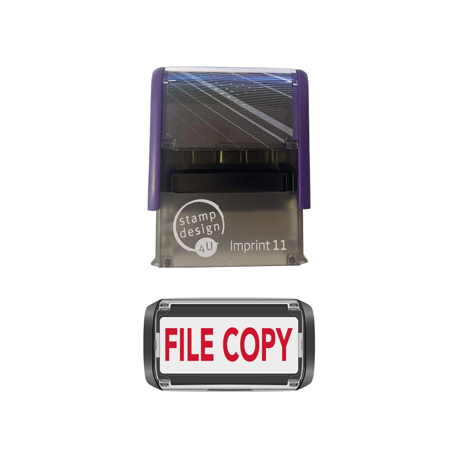 Imprint 11 38 x 14mm File Copy Self Inking Rubber Stamp in RED Ink Stamp Design 4U