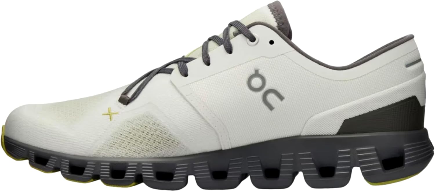 On Men's Cloud X 3 Sneakers, Ice/Eclipse, 8 Medium US