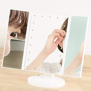 LEDライト付きミラー ホワイト ニトリ LEDライト付き コンパクトミラー(ホワイト) 鏡 ミラー