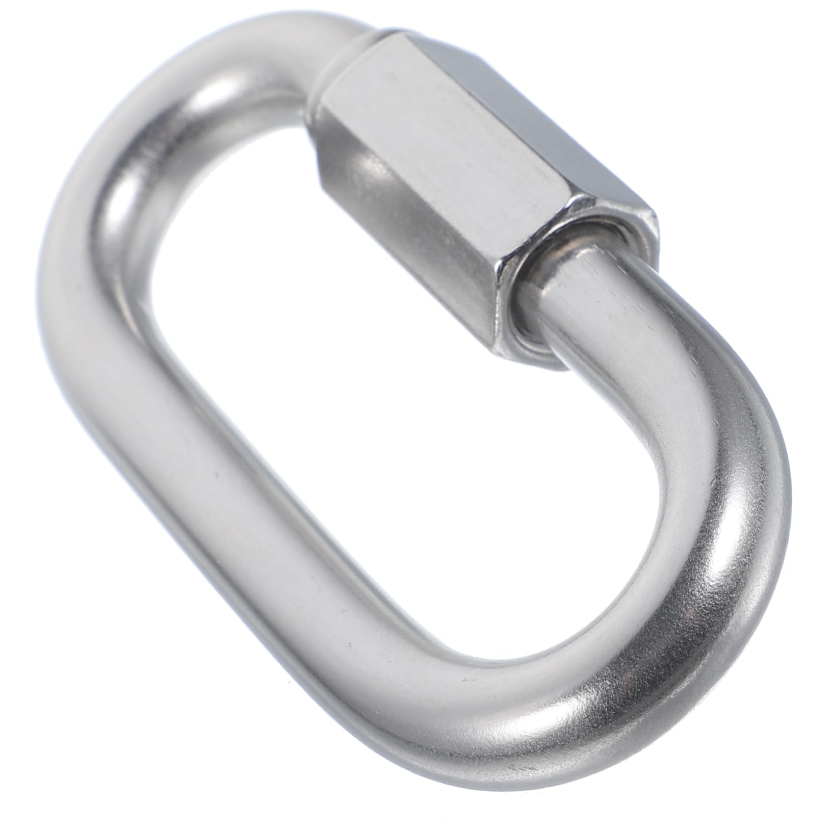NAMOARLY Stainless Steel Quick Connector The Chain Safety Chain Hook Chain Quick Links Ring Screw Chain Link D Shape Quick Link Rope Connector for Trailer Locking Carabiner Small Silver