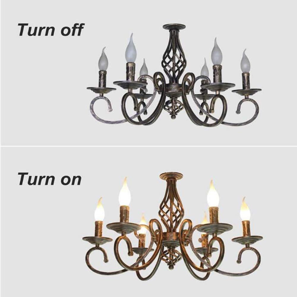 Rustikal Kerze Kronleuchter Antik Pendelleuchte Industrie Deckenleuchte Retro Metall Hängeleuchte E14 Höhenverstellbar Klassisch Hängelampe Für Wohnzimmer Esszimmer Schlafzimmer Bronze,8 flammes