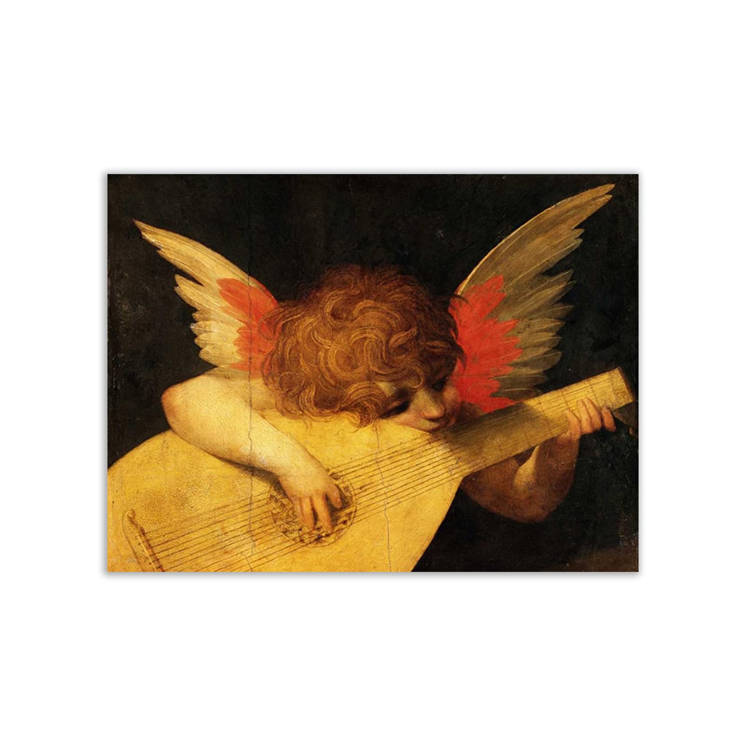 Poster Rosso Fiorentino Angelo musicante 100x75 cm impression d'art musée grand format