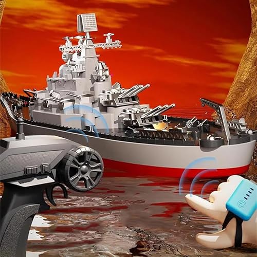 efaso RC Schlachtschiff LHD-881 Ferngesteuertes Boot 1:390 Akku Alarm 2,4 Ghz Remote Watch