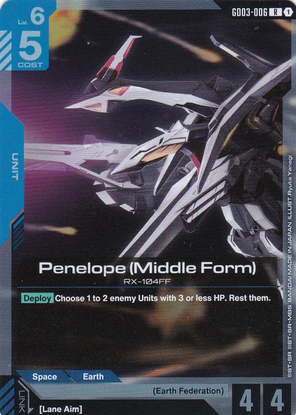 Penelope (Middle Form) - GD03-006 - Rare - Englisch - Steel Requiem - Gundam TCG - mit LMS Trading Grußkarte