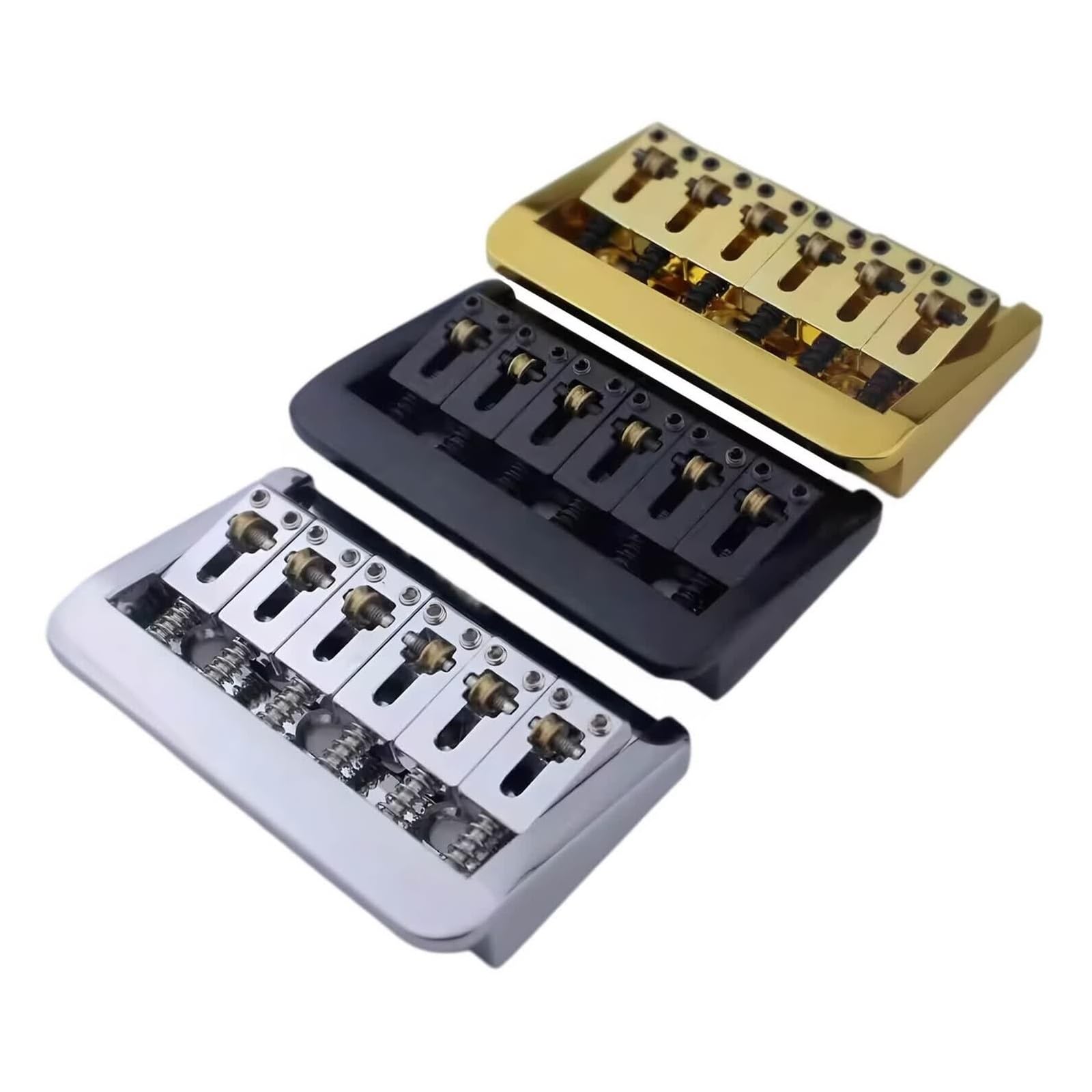 Standardowy mostek gitarowy Gitara Elektryczna 6 Strunowa Z Regulowanym Mostkiem W Rozstawie 105 Mm I Mosiężnym Stałym Siodełkiem(Gold)