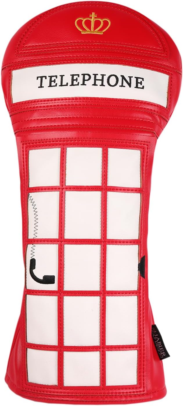 SHABIER Golf Driver Headcover with Red Telephone Box Design Headcover for Golf Club