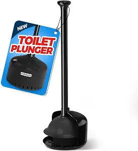 Toilet Plunger with Holder,Plungers for Bathroom with Holder,Heavy Duty Plunger with Cover,Bathroom Decor，Bathroom Accessories，Toilet Bowl Cleaners,Black(18.8inch)