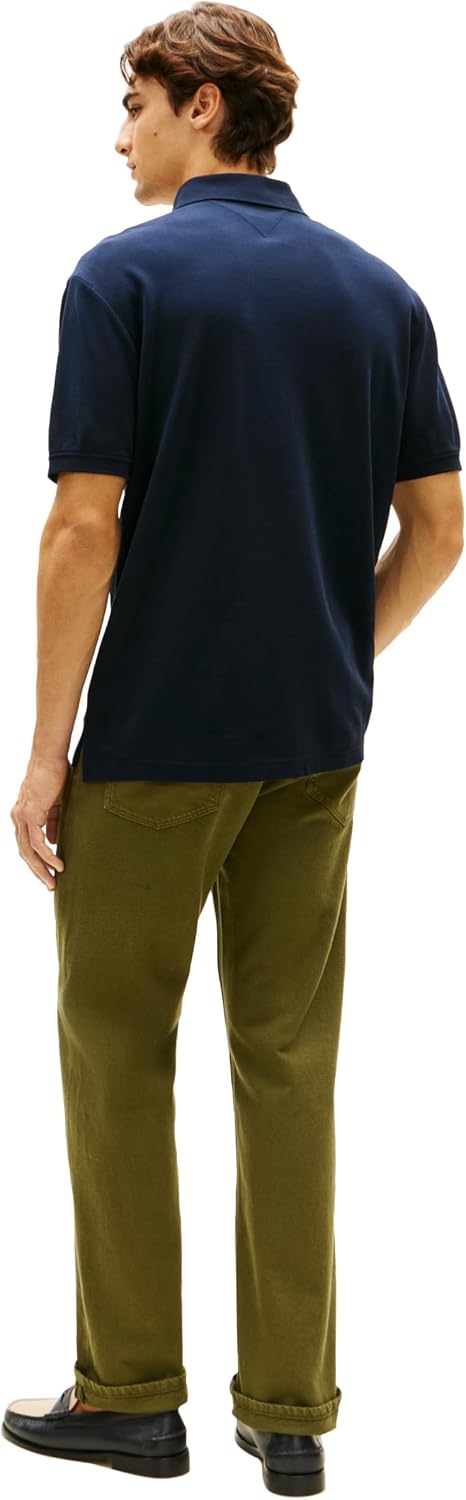 Tommy Hilfiger Men's Short Sleeve Casual Polo Shirts in Classic Fit with Embroidered Crest Design
