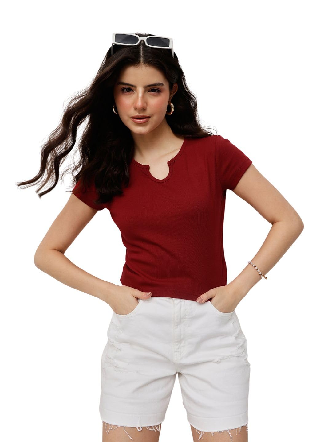 Women's Ribbed Scoop Neck Top-picture-55