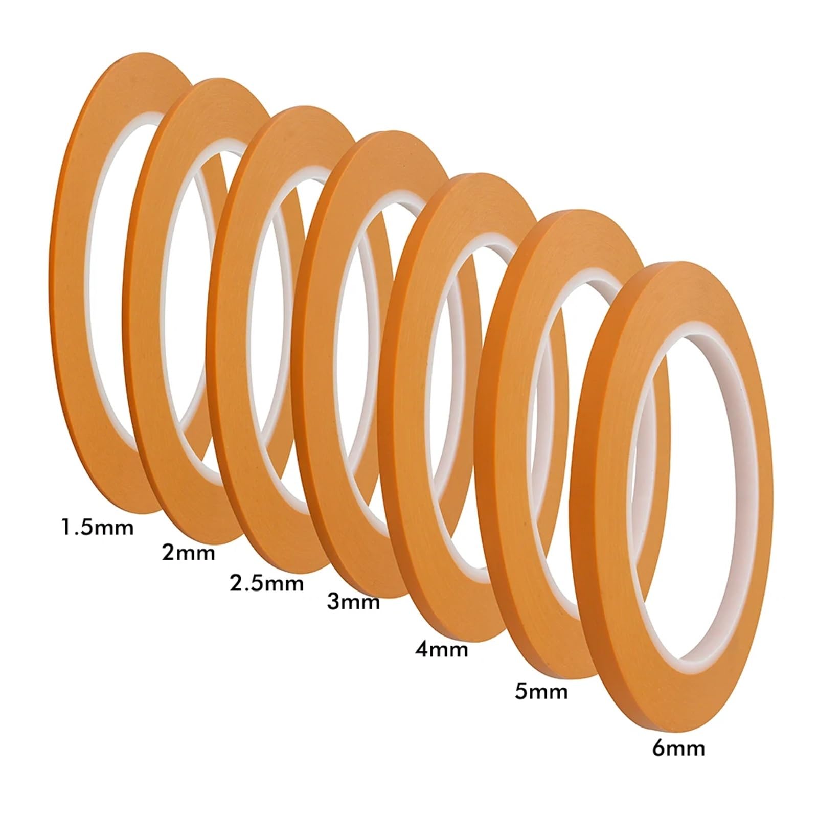 Nastro Adesivo Trasparente Nastro adesivo for mascheratura Fineline in vinile for auto Fineline Nastro adesivo for mascheratura Fineline for curve Arancione(6mm 5 Rolls)