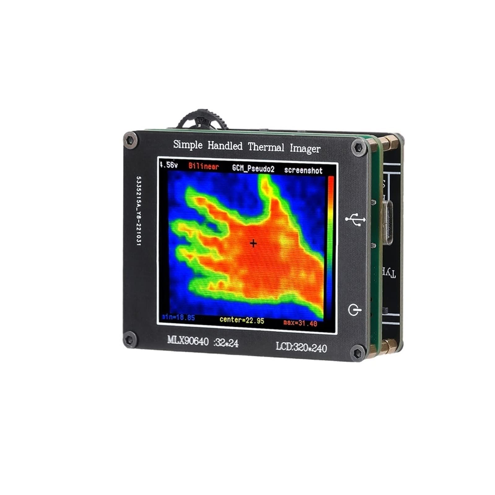 Cámara Térmica Cámara termográfica de mano con sensor infrarrojo Cámara de imágenes con resolución de 240 * 320 LCD de 2,0 pulgadas Prueba de temperatura de -40 ℃ a 300 ℃ de alta resolución