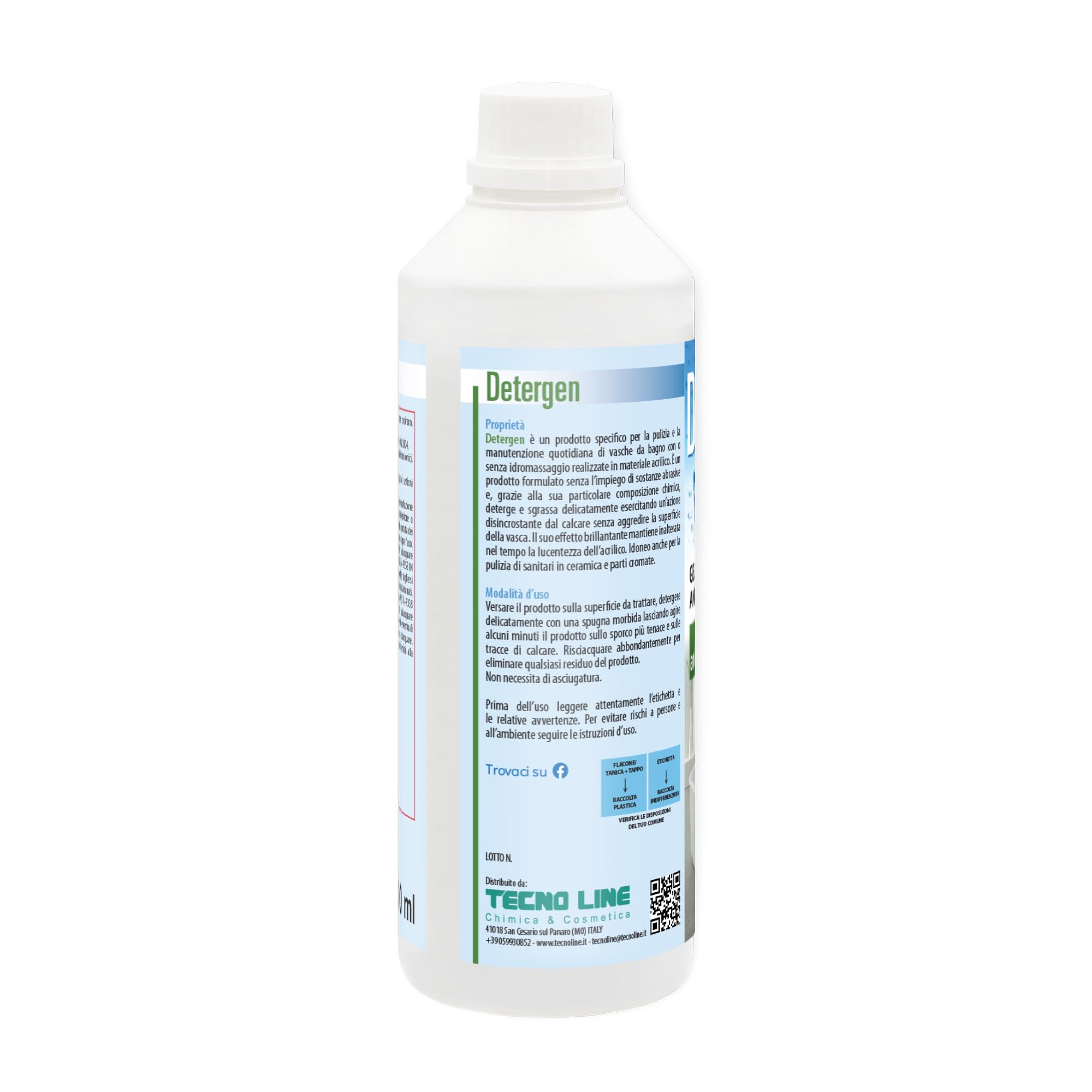 Metacril Detergen 500 ML + Idronet 500 ML, Détergent et Nettoyant anticalcaire, Idéal pour les baignoires balnéo