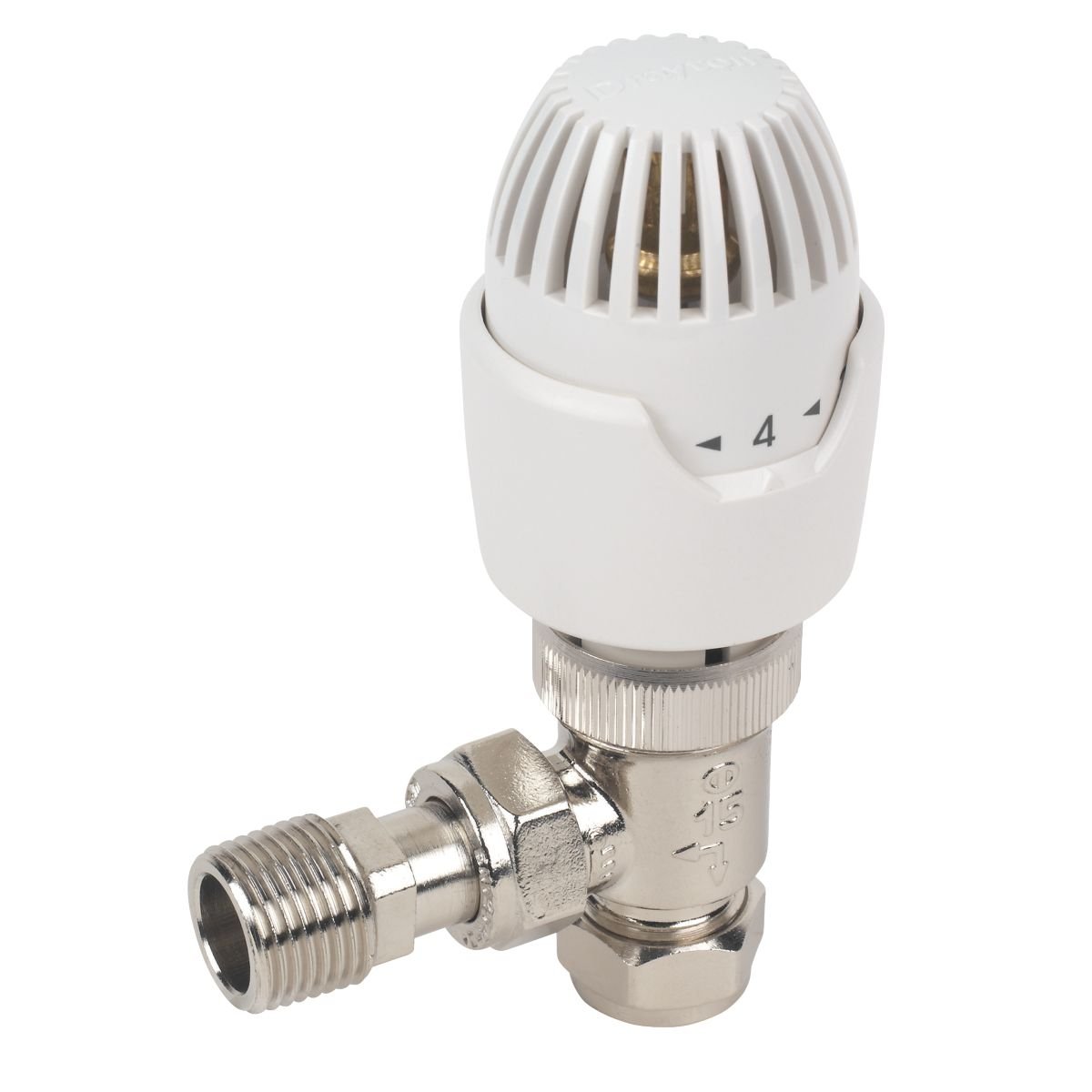 Drayton RT212 White & Chrome TRV 15mm Angled