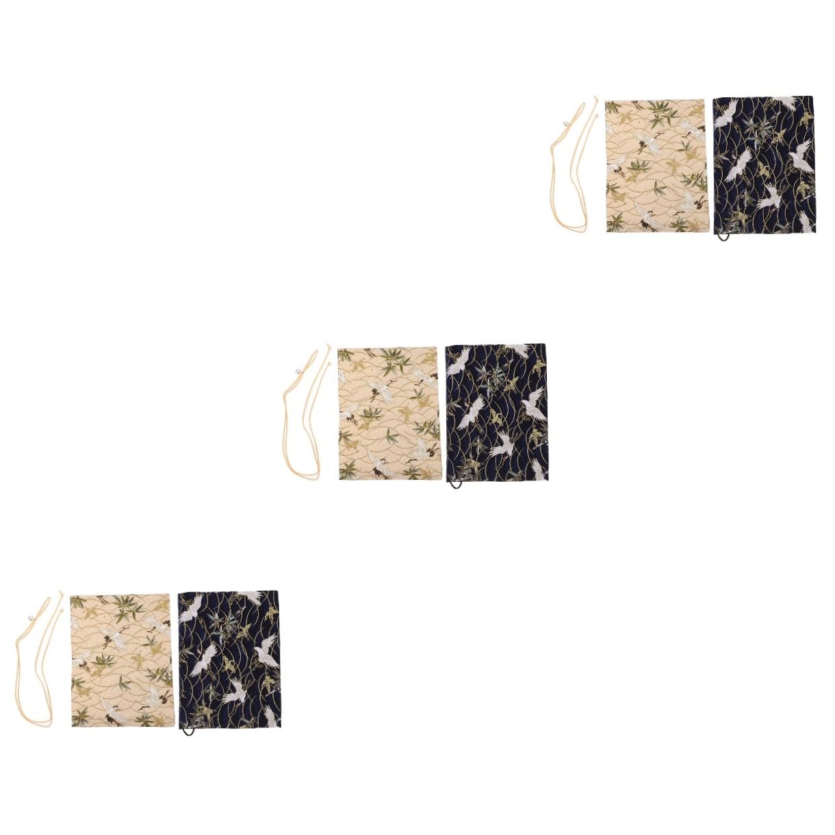 Lurrose 6 Pièces Couverture De Livre En Tissu Protecteur De Livre Exquis Pochette De Livre De Poche Protège-livre Ornemental Pochette De Livre à Couverture Rigide Déco Tendance Chiffon
