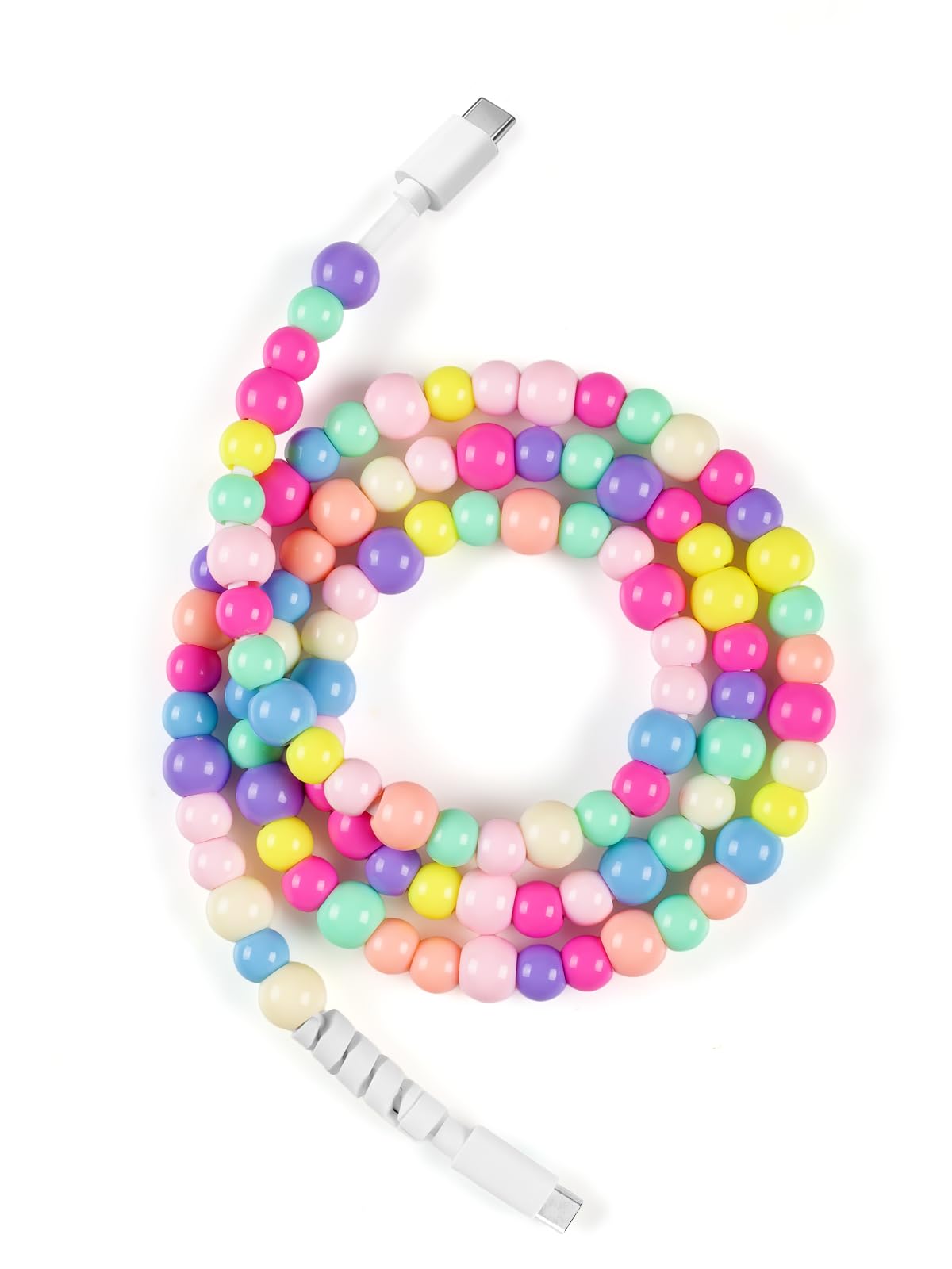 ComfyBay 3.3FT USB C to USB C Charging Cable, 60W Acrylic Beaded Charger Cord, Compatible with Samsung Galaxy, iPhone 16/15, iPad, and More