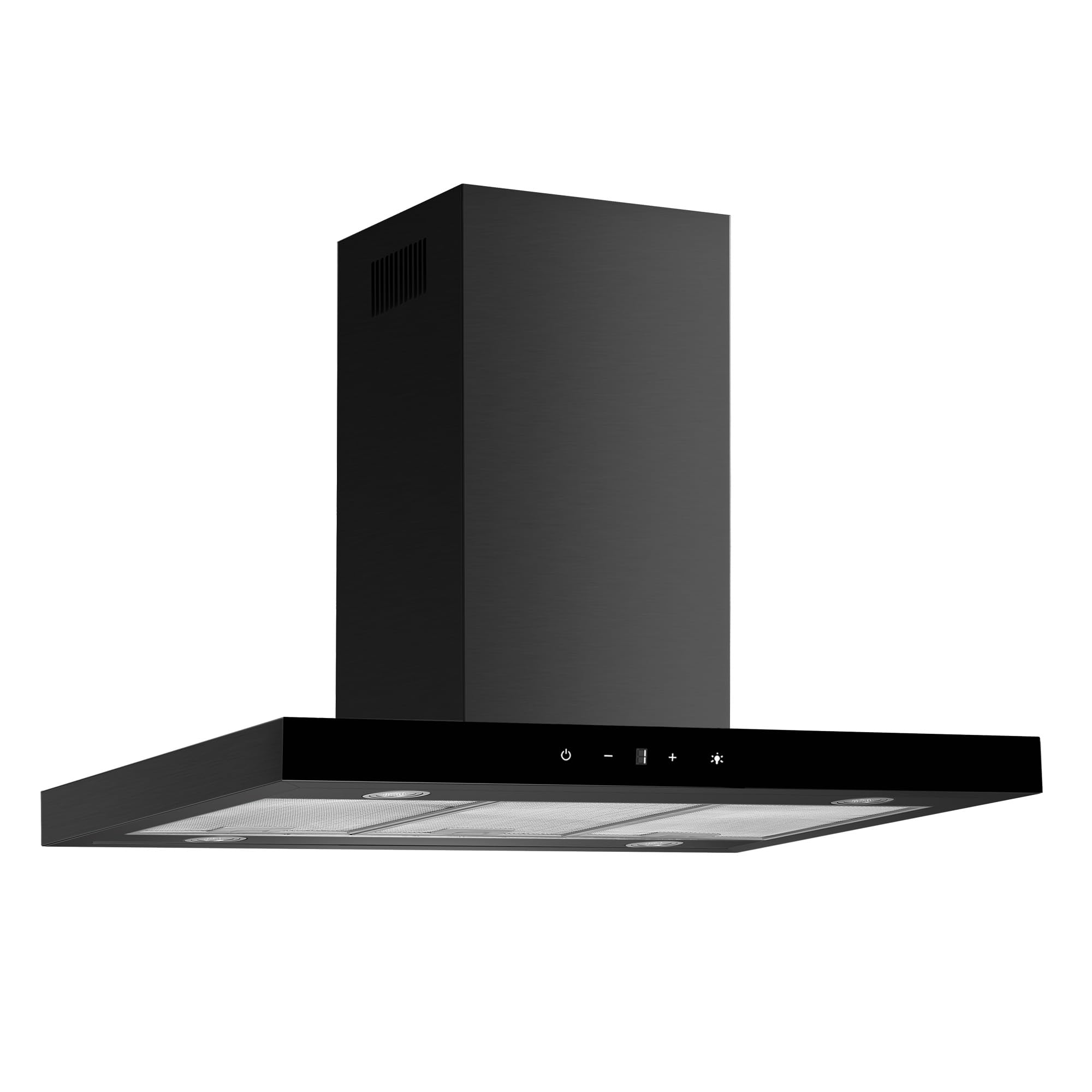 Cappa aspirante a isola, 90 cm, nero opaco, Touch Control Respekta