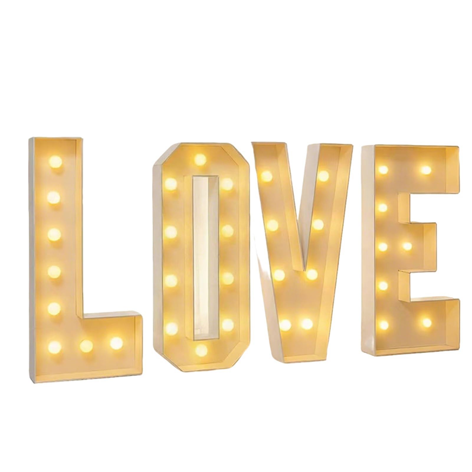 Marquee Light Up Letters, Large LOVE Sign with Warm White Bulbs, Illuminated Alphabet Signs for Birthday Wedding Party