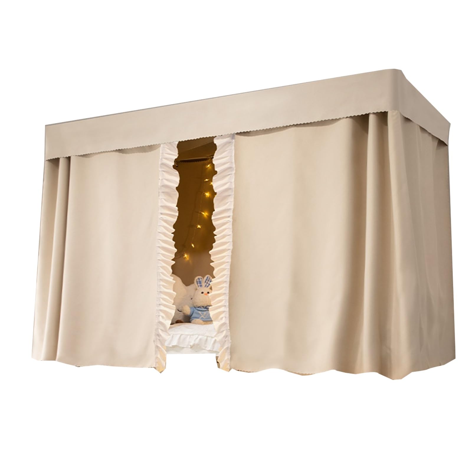 Tende Oscuranti Per Letto A Castello - 2 Pannelli 120x200 Cm - Nero - Con Occhielli, Ganci E Corda - Privacy E Buio Nel Dormitorio