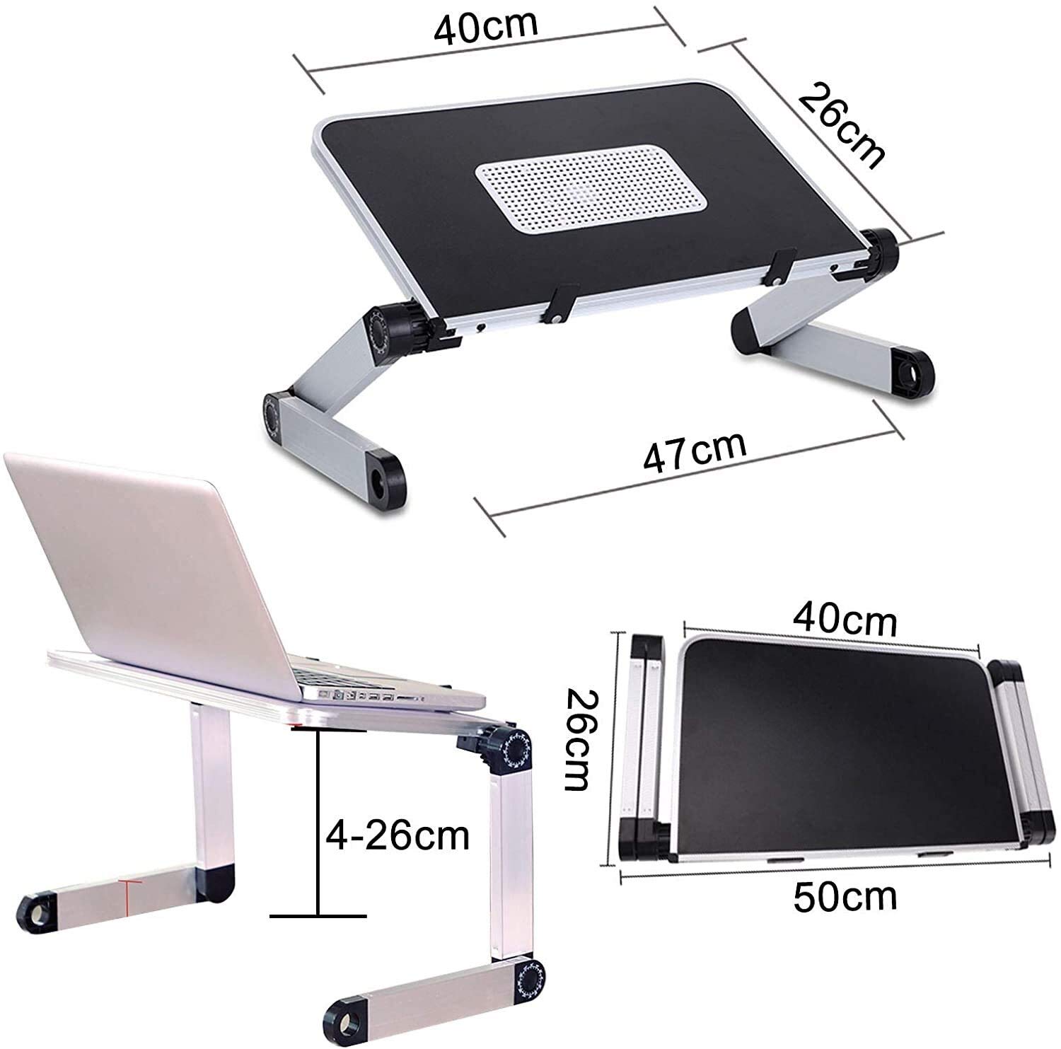 Supporto regolabile per computer portatile, supporto portatile per laptop, supporto per scrivania, reclinabile, supporto da scrivania ventilato