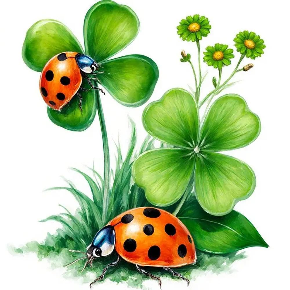 1PC Ladybug Clover Waterproof Vinyl Sticker for Car Laptop Helmet Decor