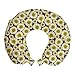 ABAKUHAUS Flores Cojín de Viaje para Soporte de Cuello, Patrón Amor Me Not Margaritas, Cómoda y Práctica Funda Removible Lavable, 30x30 cm, Cal Verde Mostaza Brown