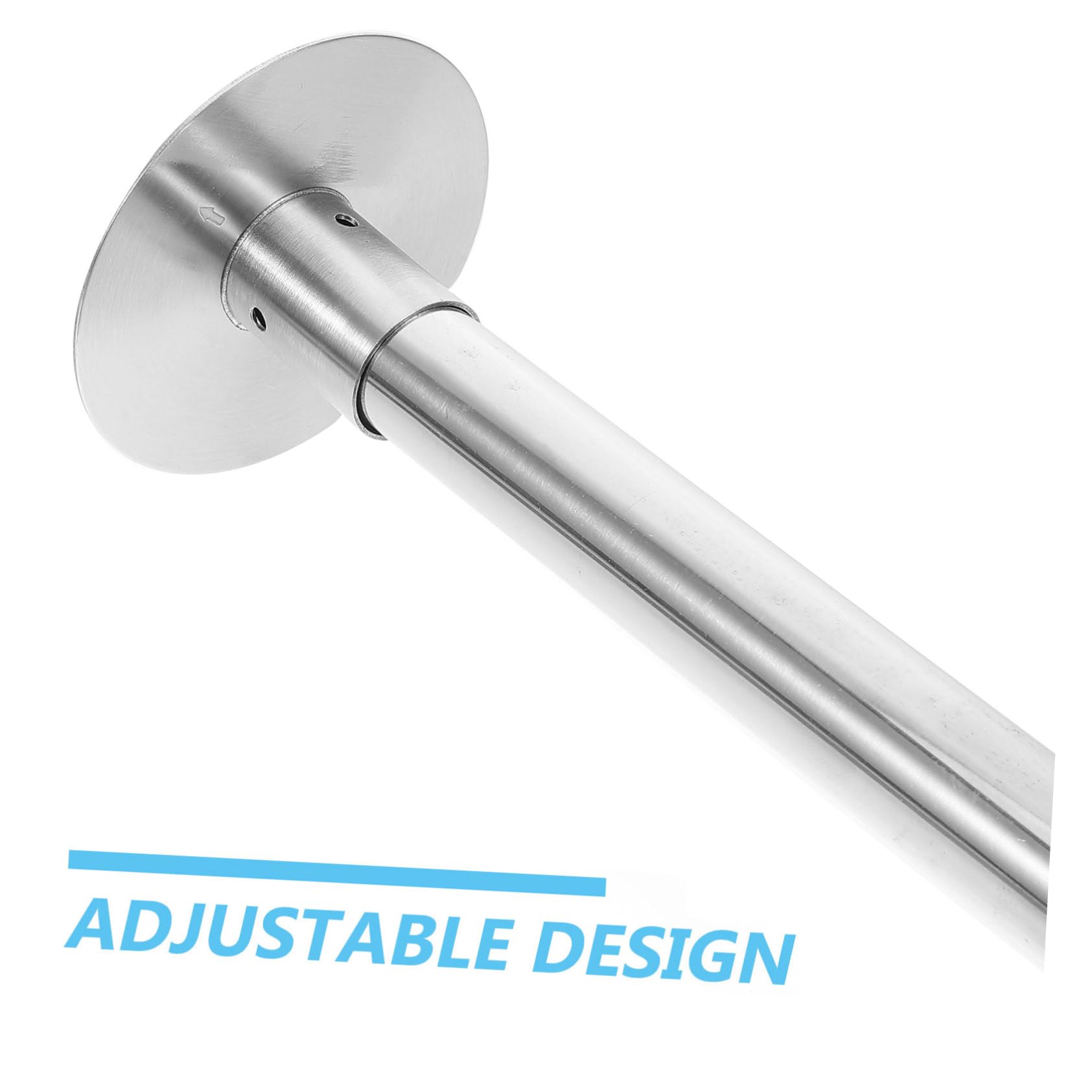 Cabilock Barra de Cortina de Ducha Curva Extensible en Acero Inoxidable para Esquina, sin Taladro, Rango Telescópico de 70-130cm, Adecuado para Baño
