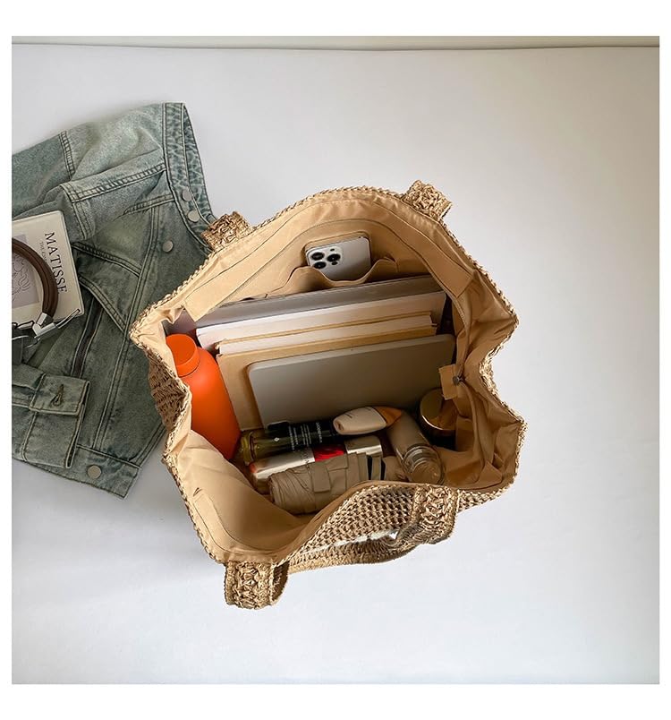Bolso tote tejido para mujer, grande, playa miniatura 7