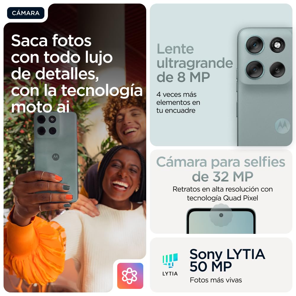 Moto g56 5G 24GB (8GB+16GB RAM Boost)/256GB Gris, Durabilidad Militar, IP68/69, Corning Gorilla® Glass 7i, Pantalla 6.72" Full HD+, Cámara 50 MP con Moto ai, Batería 5200 mAh,Carga TurboPower 30W