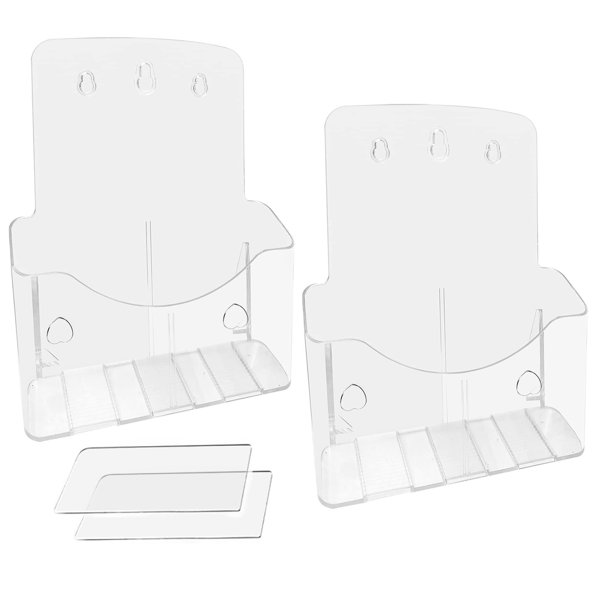 Acrylic Brochure Holder 8.5x11 inches, Clear Flyer Holder Pack of 2 for Counter Top or Wall Mount , Perfect Pamphlet Holder for Displaying Magazines, Booklets etc.