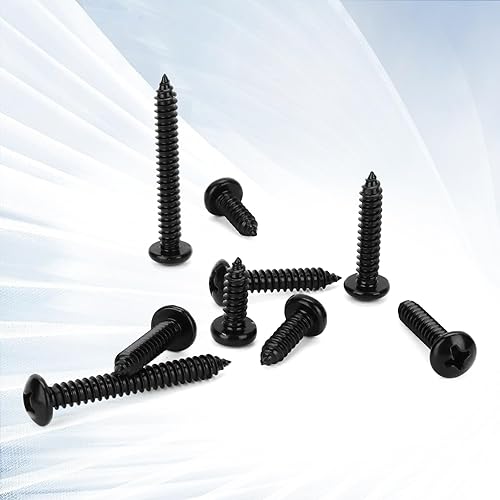 Miniatura 6 de Tornillos autorroscantes Phillips #12 x 1-12 pulgadas, tornillos autorroscantes para chapa metálica, óxido negro, acero inoxidable 304, 50 unidades