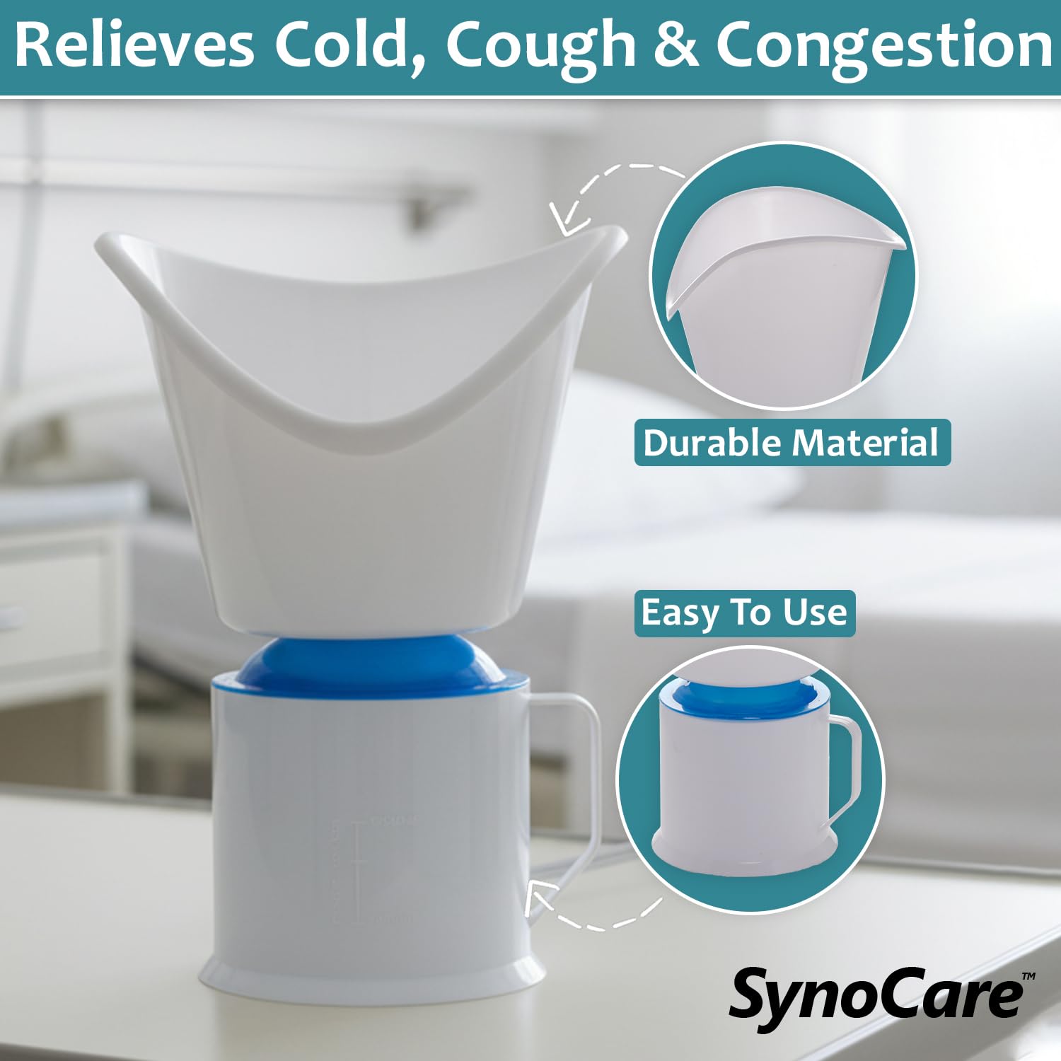 Synocare 3 in 1 Steamer for Cold & Cough | Sauna Steamer & Vaporizer for Skin & Face Steam, Steam Inhaler & Vaporizer Machine | Facial Steamer for Cough, Congestion & Sinus Relief for Adult & Kids 4