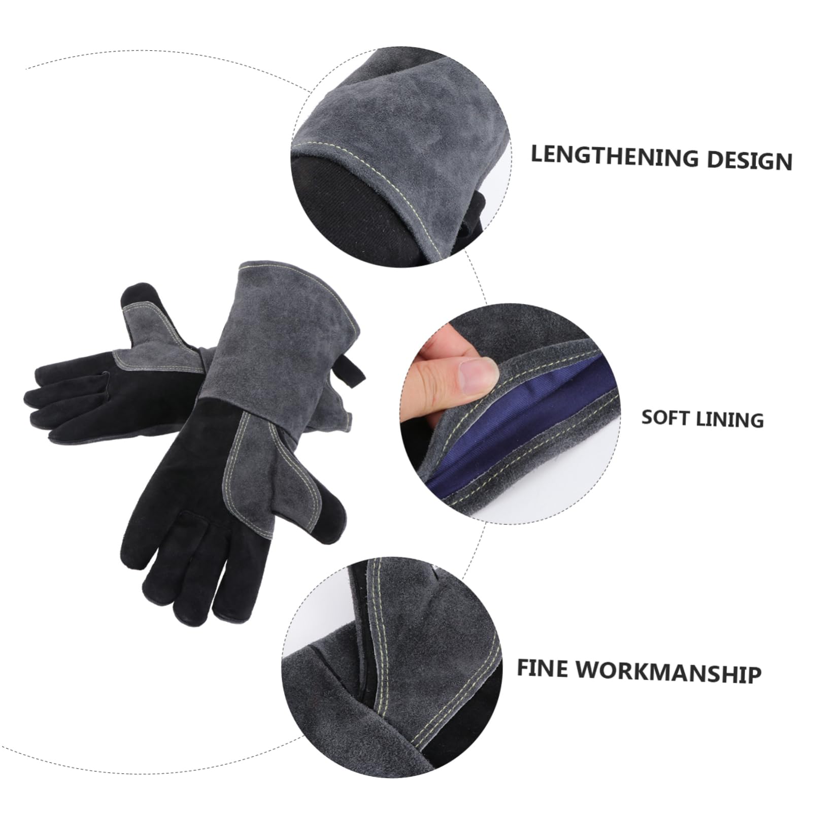 Veemoon 1pares Guantes De Soldador Resistentes Al Calor Equipo De Protección Laboral Guantes Para Parrilla