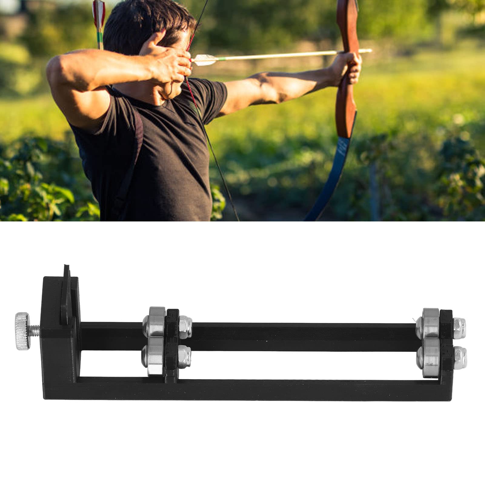 KUIDAMOS Archery Straightness Detector archery tools archery bow for Replacement Burr Polisher 14.4x2.8x3.8cm Archery Accessory for Determing Archery Straightness,Black Mantenimiento del