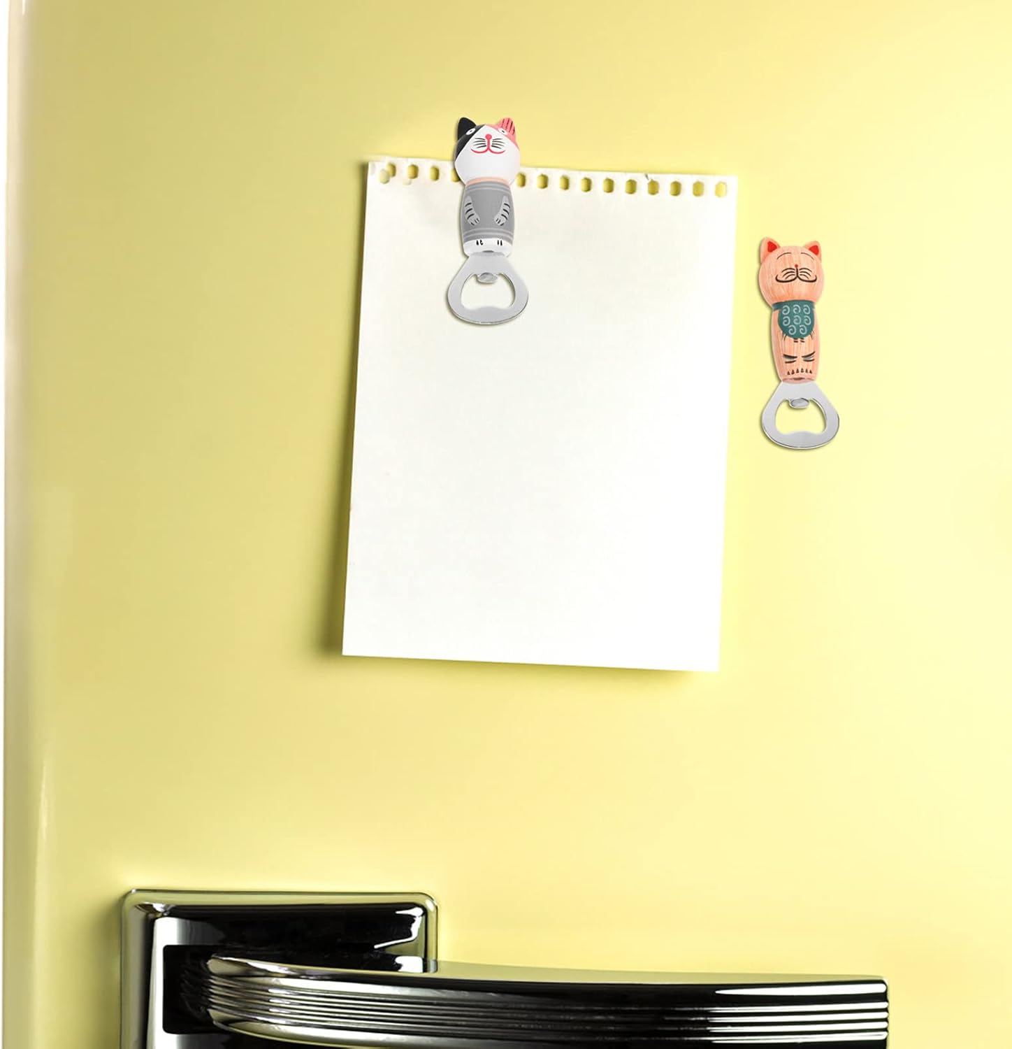 国内配送 Nuolux 栓抜き おしゃれ ボトルオープナー 可愛い 猫 キッチン ビール用 外出 携帯 便利 マグネット 磁石 冷蔵庫 2個セット スタイル2 Wisp Mx