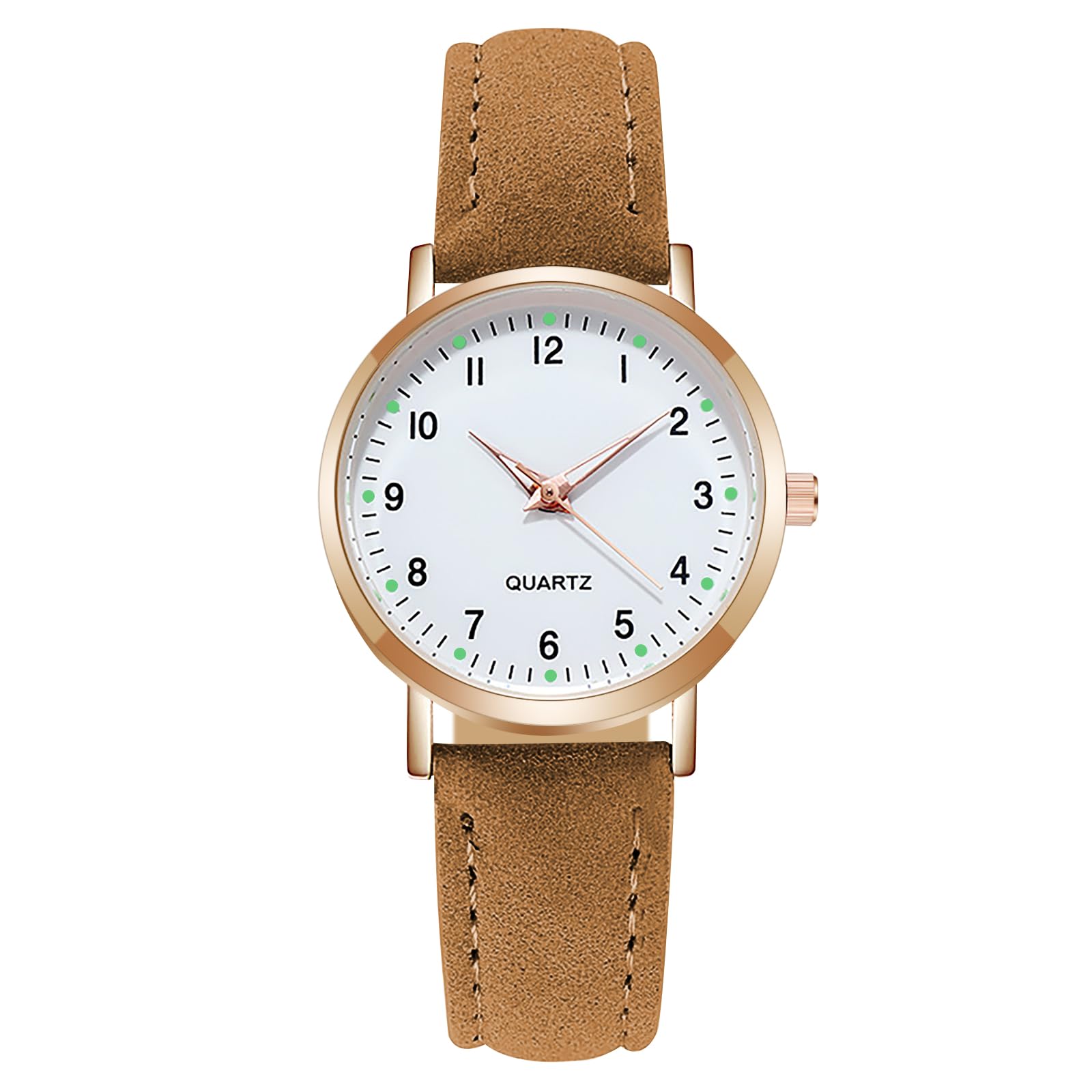 AOOSU Damenuhr Leder, Damen Analog Quarz Uhr mit Leder Armband, Uhren Damen Einfache Business Klassische Armbanduhr Lässig Quarzuhr Kleideruhr Nachtlicht