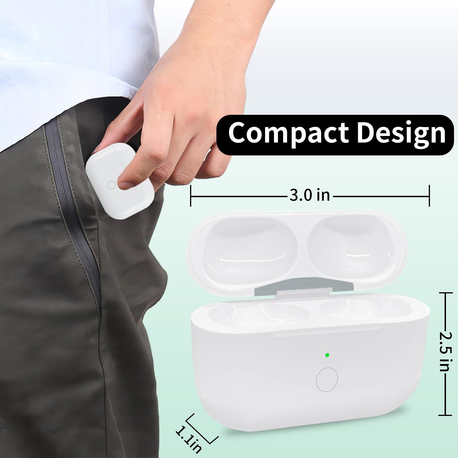 Custodia di ricarica wireless per Airpods Pro 2, porta di ricarica wireless USB-C per Air pods pro 1a/2a generazione, custodia di ricarica di ricambio con pulsante di sincronizzazione di