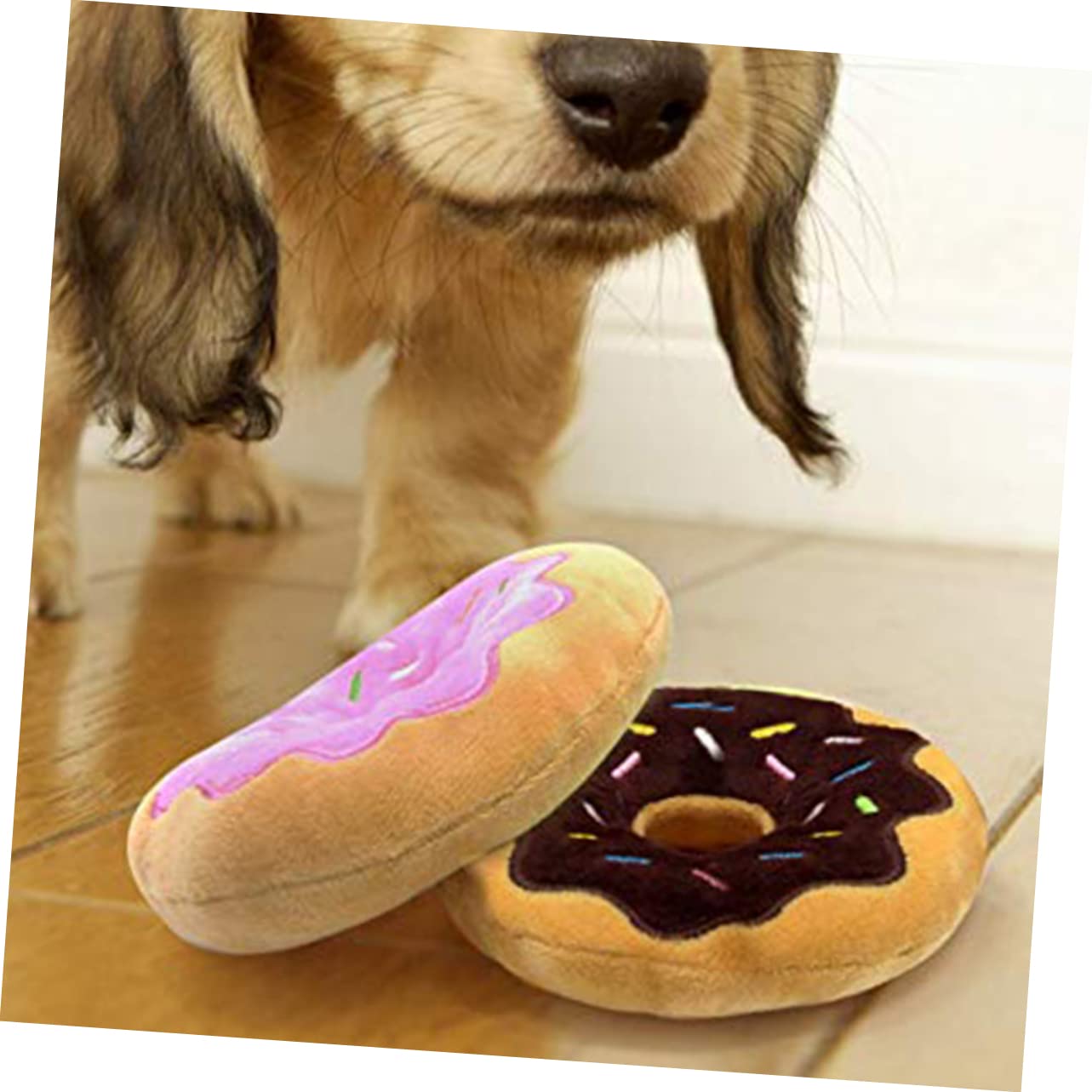Mipcase 9pezzi Giocattolo Per Cani Peluche Forma Di Ciambella Da Giocattolo Squeaky Per Cuccioli Riduce La Noia e Favorisce La Salute Casuali Per Allenamento e Gioco