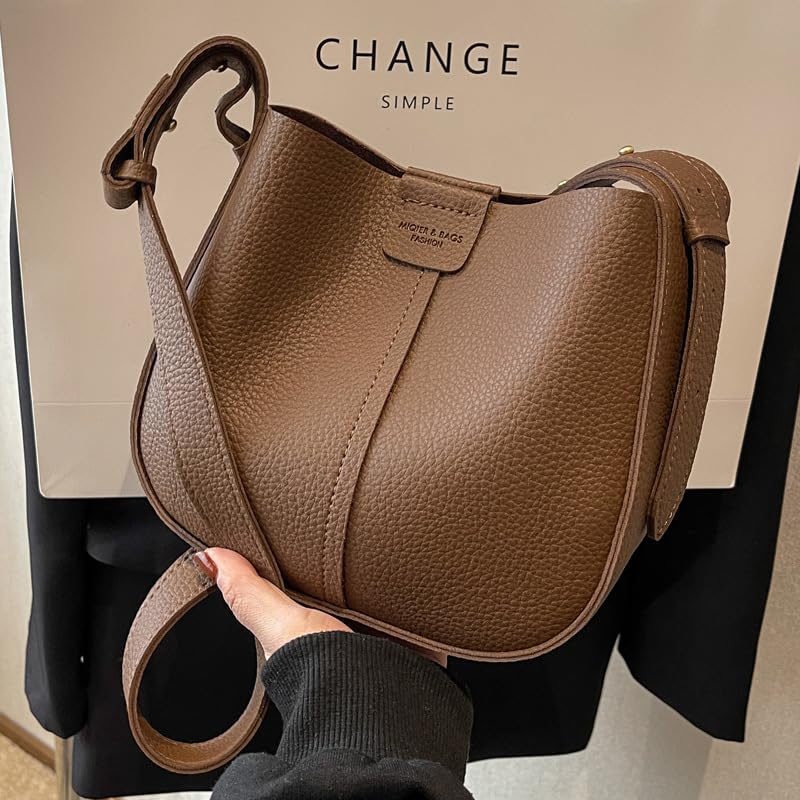 2025 New Crossbody Purses for Women Vegan Leather Bucket Bag Fashion Ladies Crossbody Handbag Shoulder Purse2
