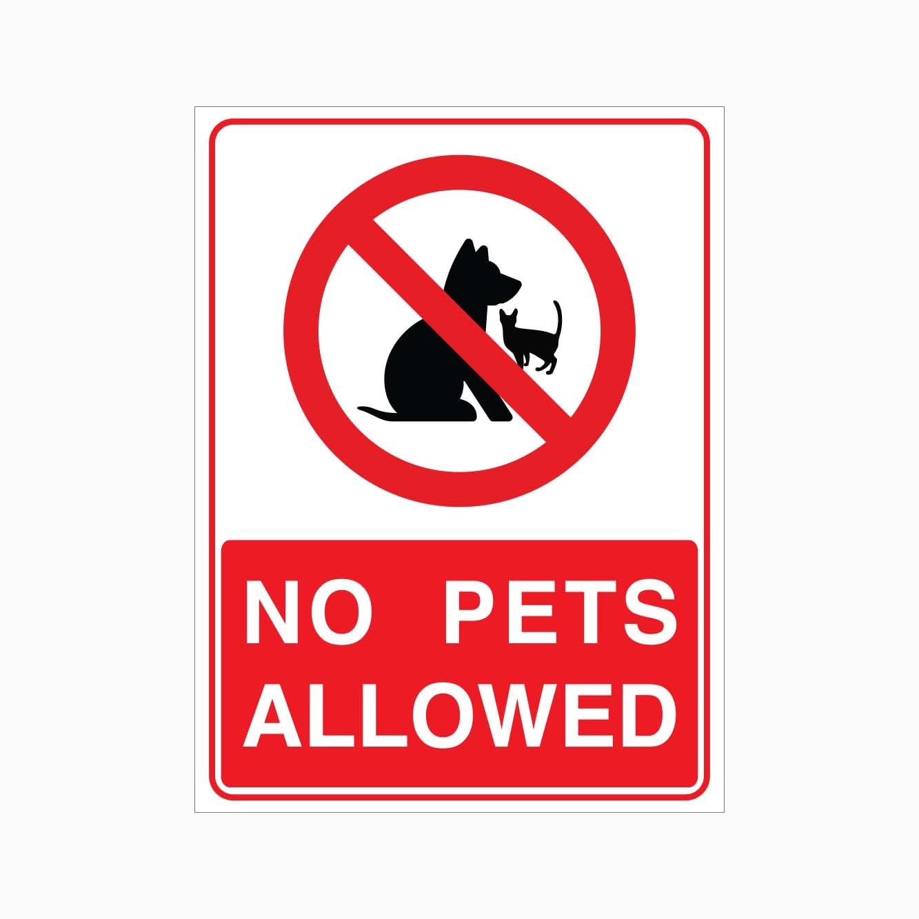 NO PETS ALLOWED Sign, 12x8 Metal Tin Sign, Pets are not allowed.