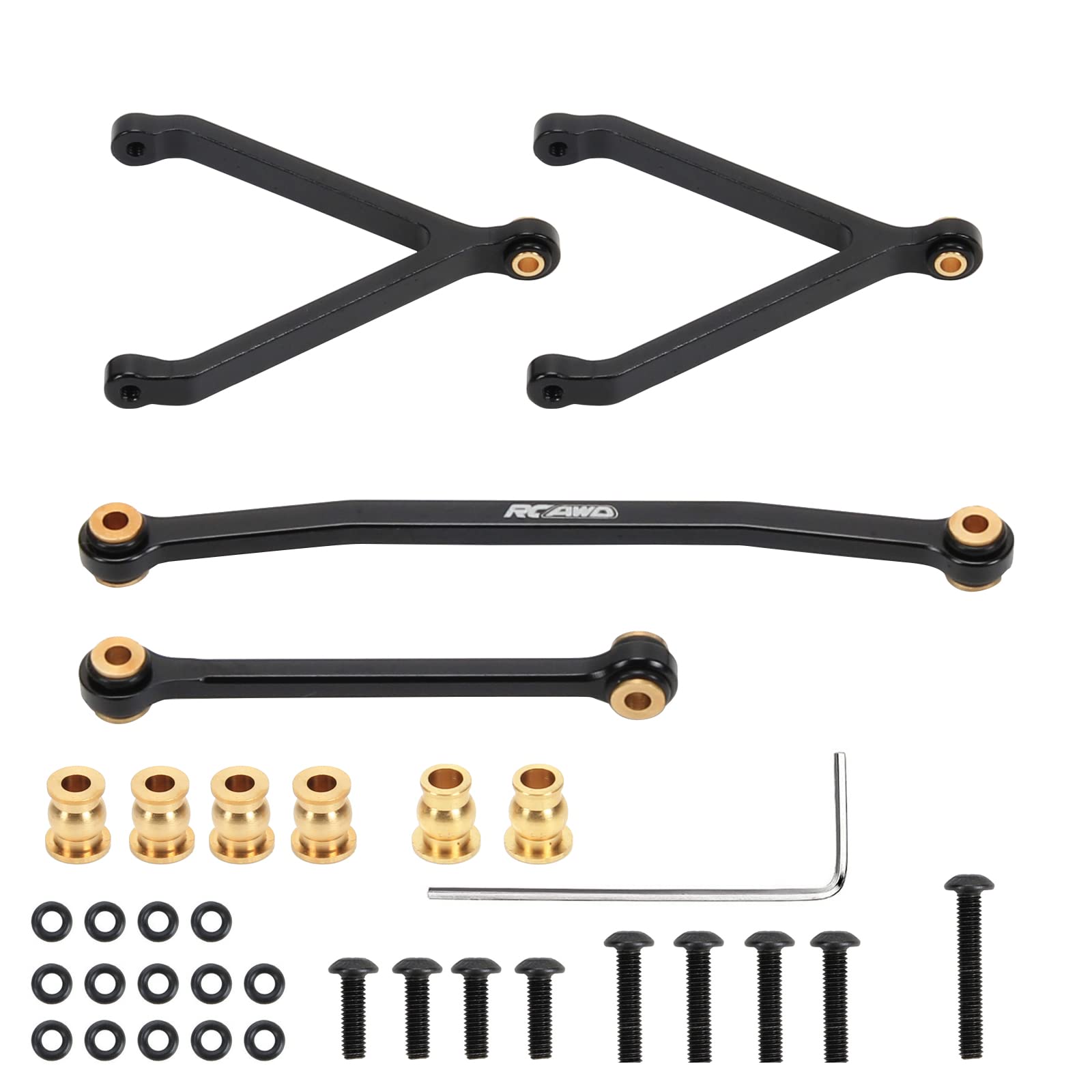 RCAWD Weighted Servo Y-Link Linkage Steering Link Tie Rod w Brass Pivot Ball for FMS EAZYRC ROC Hobby FCX24 1/24 Crawlers Upgrades Parts for #C3027#C3028 Black