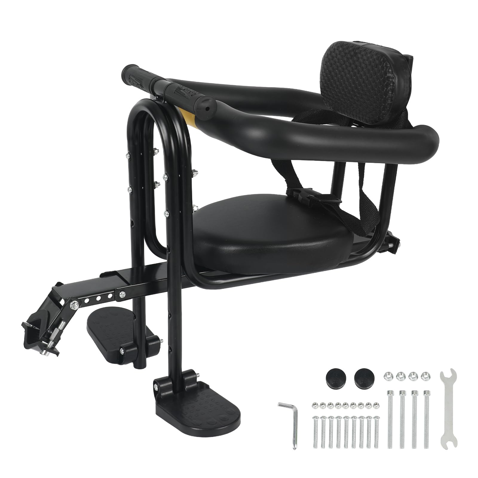 Siège enfant avant de vélo réglable avec arceau de protection