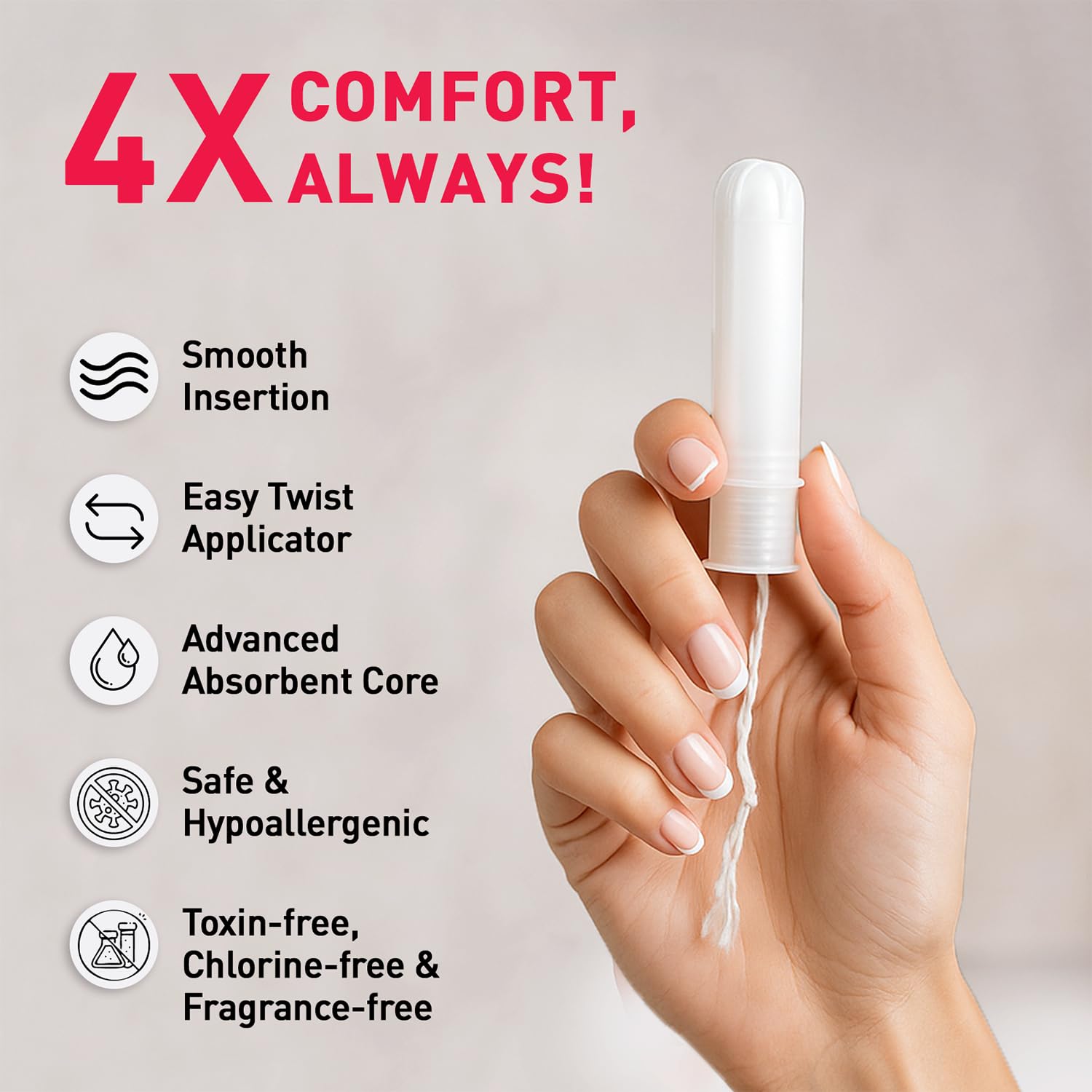 Sirona Period Made Easy Applicator Tampons for Heavy & Super Heavy Flow | 16 Pcs |Biodegradable Tampons | FDA Approved | Ultra Soft & Comfortable | Upto 100% Leak Free | Highly Absorbent Tampon for Rash Free Periods | 4