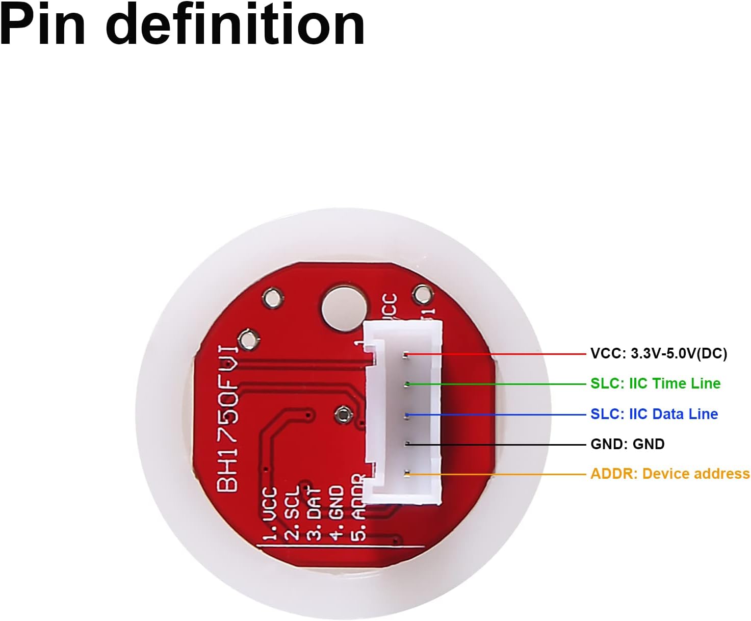4pcs BH1750FVI Light Sensor Module for DIY DC 5V with I2C Interface