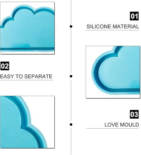 Miniatura 3 de 2 moldes de resina para posavasos de nube, molde de silicona en nube, bandeja de nube, herramientas de molde de resina epoxi
