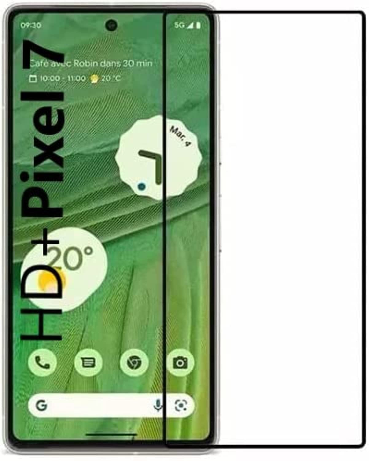 Muzz Google Pixel 7 5D Tempered Glass,Full Glue Full Coverage Premium Pro Tempered Glass Screen Protector For Google Pixel 7 - Black (Black)